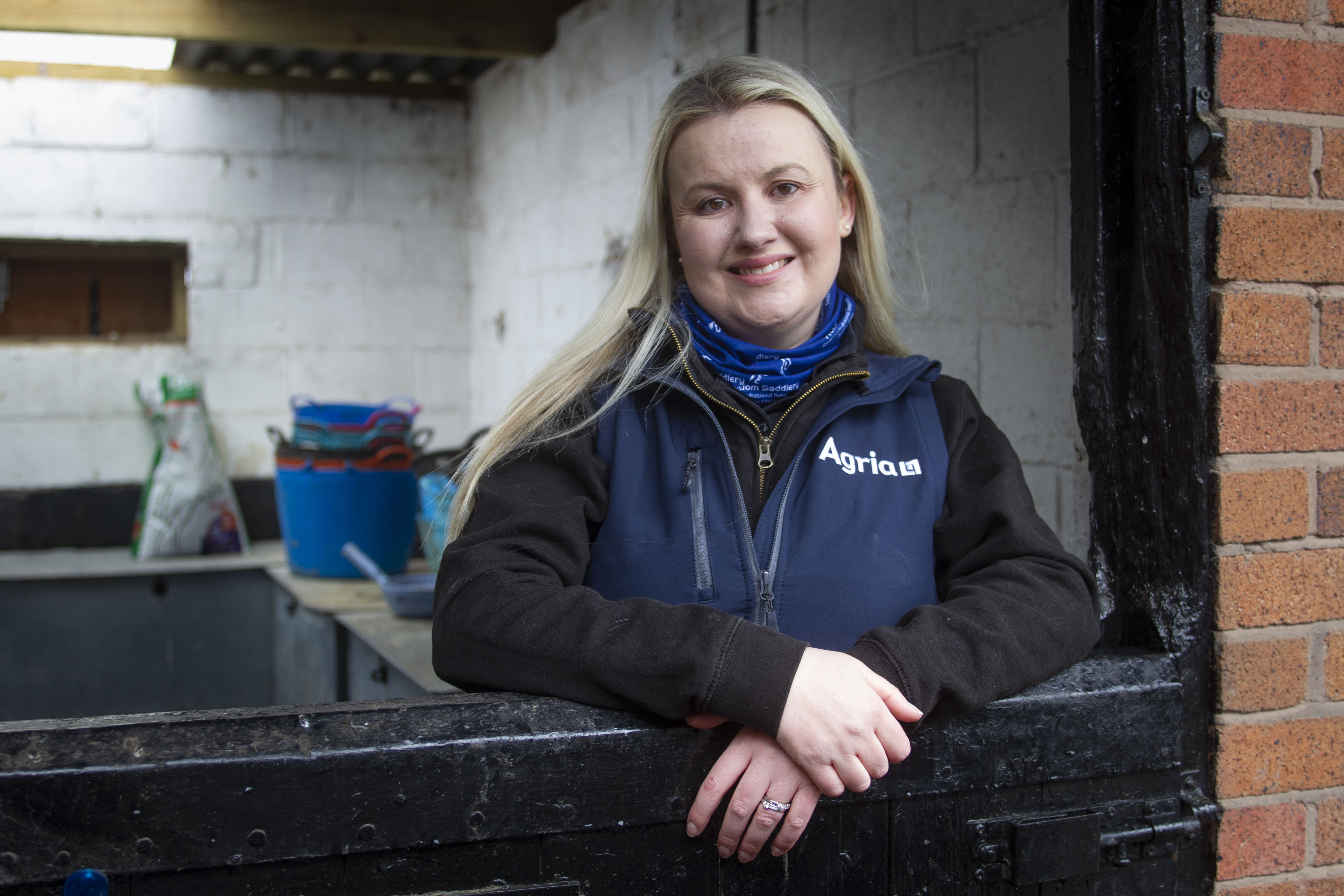 Donna Case in feed room